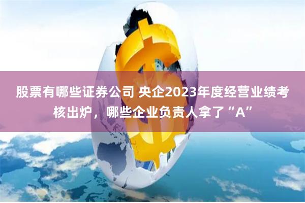 股票有哪些证券公司 央企2023年度经营业绩考核出炉，哪些企业负责人拿了“A”