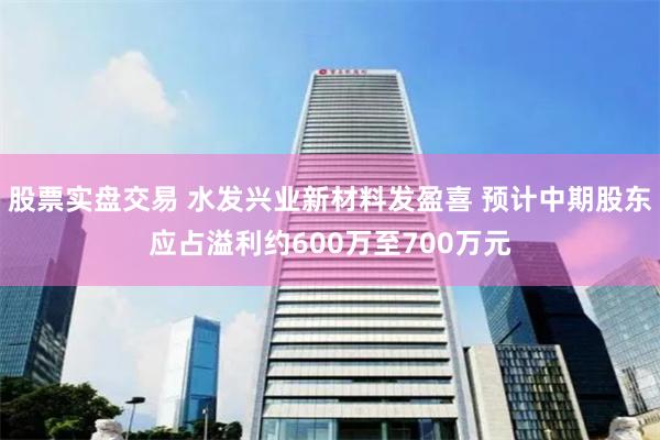 股票实盘交易 水发兴业新材料发盈喜 预计中期股东应占溢利约600万至700万元