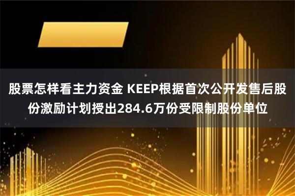 股票怎样看主力资金 KEEP根据首次公开发售后股份激励计划授出284.6万份受限制股份单位